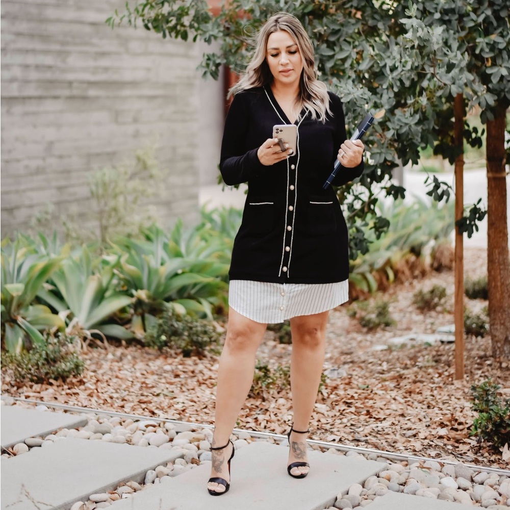 ByEgreis rhinestone blazer type dress.
